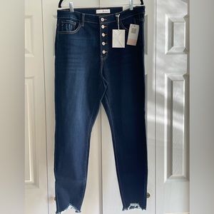 Curvy button fly high rise skinny size XL